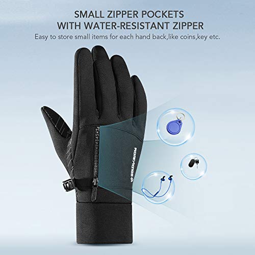 Lixada Luvas de esqui, luvas de inverno impermeáveis com tela sensível ao toque, luvas de neve à pro