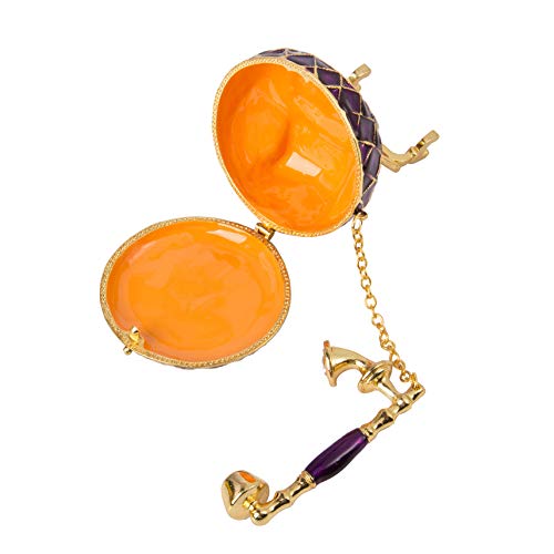QIFU Vintage Hand Painted Purple Telephone Jewelry Trinket Box Hinged with Rich Enamel and Sparkling Rhinestones Unique Gift for Home Decor - Thumbnail 3
