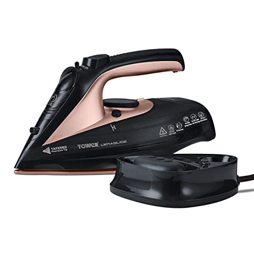 Tower T22008RG Cordless Steam Iron, Black/Rose Gold