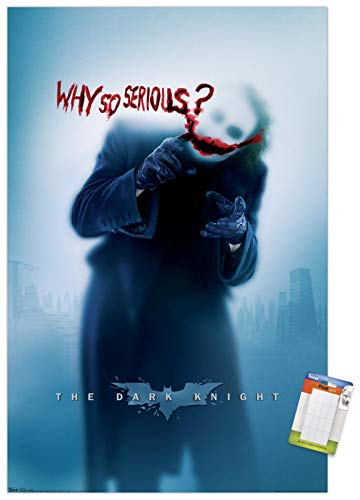 Trends International DC Comics - The Dark Knight - The Joker - Why So Serious Wall Poster, 22.375" x 34", Premium Poster & Mount Bundle