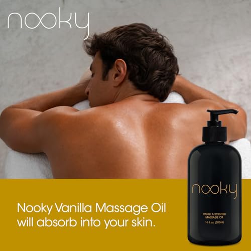 Image of Nooky Vanilla Massage Oil with Fractionated Coconut Oil.16 Ounce (Pack of 2)