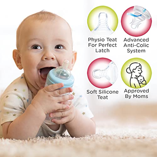 Image of Mee Mee Premium Baby Feeding Bottle (125 ml, Pink & Light Green)