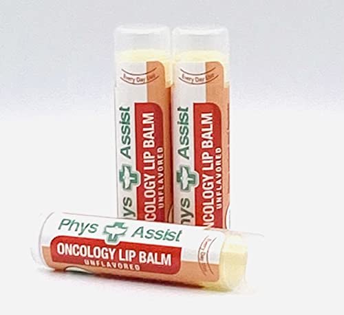 Physassist Oncology Lip Balm Usda Organic Unflavored Moisturize, Hydrate & Protect Dry Parched Lips During Chemo Or Radio Usda Organic. 3 Pack #TOP2