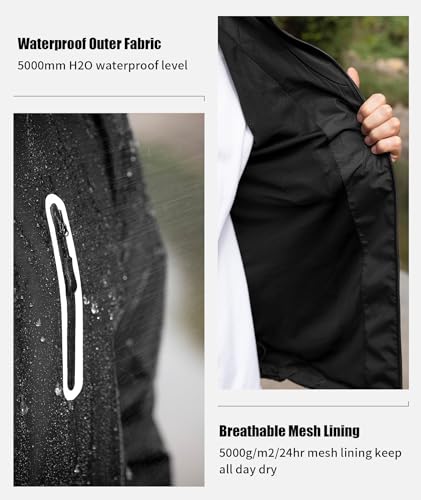 SWISSWELL Men's Waterproof Golf Rain Suit Rain Gear Jacket and Pant Outdoor Lightweight Hooded Raincoat3