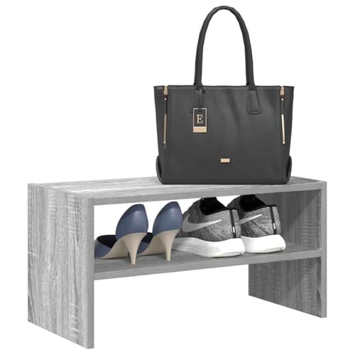 Solution chaussures gain de place entrée | Étagère empilable grise pour petits espaces