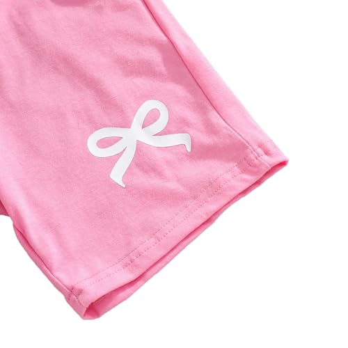 Image of Axumity Kid Toddler Girl Clothes Summer Ruffle Sleeve Figure Graphic Shirt + Shorts Summer Outfits Set