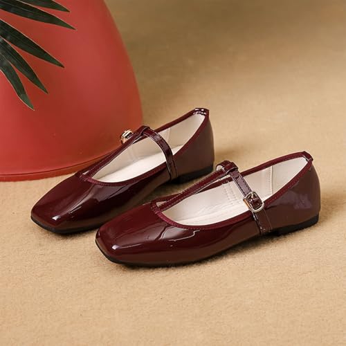 HIPPOSEUS Women's Mary Jane Flat Shoes Soft Walking Shoes Square Toe Ballet Flats2
