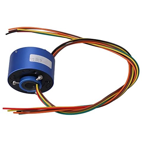 CNBTR 6 Wires 12.7MM Hole Dia Current Conductors Circuits Through Hole Slip Ring 380V AC/DC 10A Power Collector Ring 54mm Cover