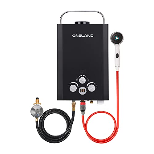 GASLAND Durchlauferhitzer für den Außenbereich mit Regenkappe, BE158B 6L Heißes Duschsystem Cover