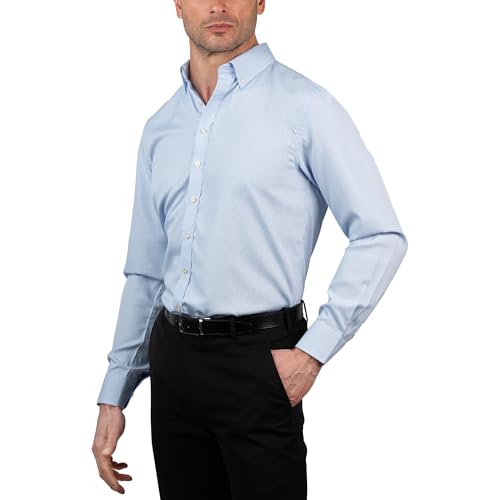 Chaps Slim Fit Long Sleeve Button Down Dress Shirts for Men - Wrinkle Free Long Sleeve Shirt Mens Formal 4-Way Stretch4