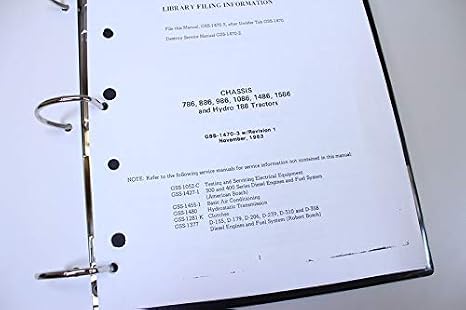 Service Manual For International 786 886 986 1086 1486 1586 Hydro 186 Tractor Shop