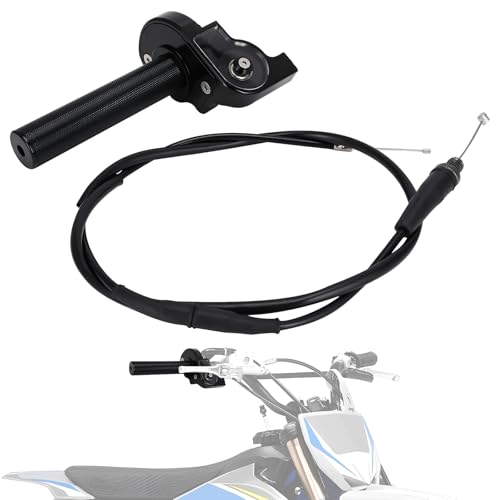 IUVWISN Kit Acceleratore Rapido Moto 7/8'' 22mm Gas Rapido Manopola Acceleratore Rapido Moto con Cavo Acceleratore Universale per Manubrio 50 110 125 150 200 250cc Dirt Pit Bike ATV Mini Bike Nero
