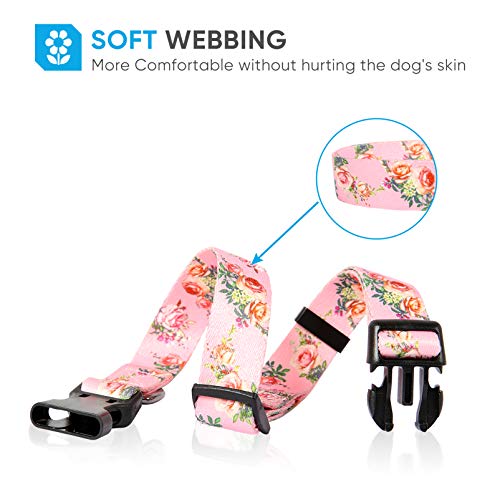 HEELE Hundehalsband, Hunde Halsband für Welpen Kleine Mittlere Große Hunde, Gemustertes Hundehalsbänder Verstellbares, Komfort, Robustem HundeHalsband, Rosa, M