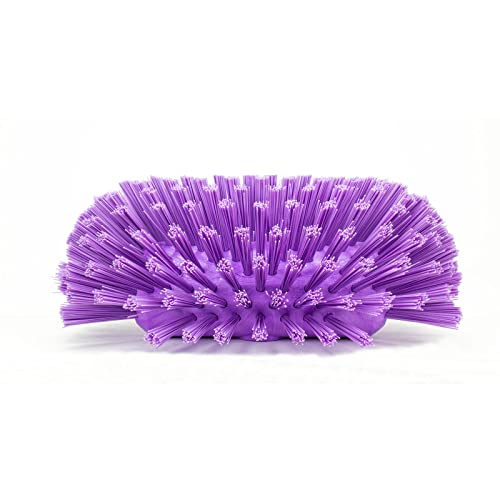 Image of SPARTA Tank and Kettle Scrub Brush Heavy-Duty Tile Brush, Color-Coded and Handle Compatible (Sold Separately) for Optimal Access In Spacious Containers, Plastic, 5.5 X 9.5 Inches, Purple, (Pack of 2)