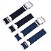 JWTPRO 22x20mm Diver and Marine Waterproof Soft Silicone Rubber Watchband Wrist Watch Band Belt for Ulysse Nardin Strap Folding Buckle (Color : Blue, Size : 22MM)