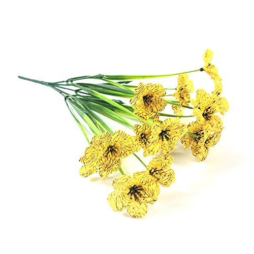 JWBOSS 22 Stück Blumenköpfe Seidenblumen Simulation Blumen Künstliche Frühlingsorchidee Mode Schöne Europäische Balkon hängende Wand Büro Pflanze Korb Dekor Seide Tuch 1 Strauß Cover