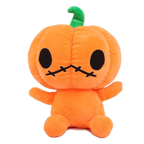 Sricam Halloween Pumpkin Plush Toy Orange Stuffed Pumpkin Fluffy Plush Toy Cute Festive Pumpkin Cushion Soft Toy for Halloween Decorations Add a Festive Atmosphere