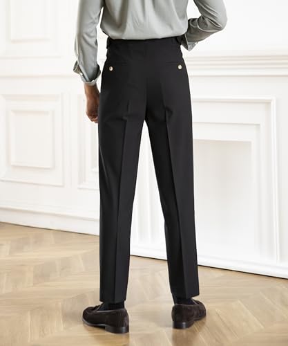 Men's Classic Gurkha Naples Italian Old Money Style Pants No Belt Required Dress Pants3