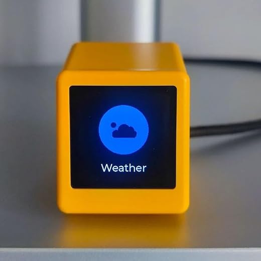 MoSundi Smart Display Ticker para precios de acciones, criptomonedas y oro con reloj meteorológico, ABS + monitor de escritorio de metal, 10 x 6 x 5 cm, compatible con seguimiento de datos de mercado