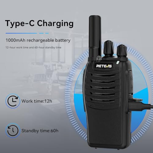 Image of Retevis H-777 Walkie Talkies for Adults Long Range Hand Free Handheld Rechargeable Two Way Radio Business 2 Way Radios with Charger (6 Pack)