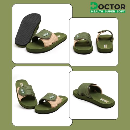 Image of DOCTOR HEALTH SUPER SOFT Men's Casual Slide Slippers | Soft Cushioned EVA Comfort Sandals | Lightweight Anti-Slip Open Toe Slides for Indoor Outdoor Everyday Wear
