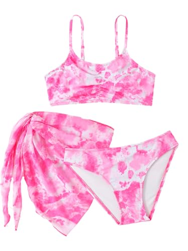 NATUST Mädchen Badeanzug 3-teilig Bikini Set Bikinioberteil mit Triangel...