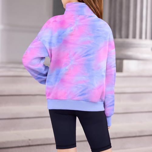 Half Zipper C𝐚mo Sweatshirt for Teen Girls Long Clothes Pullover Tops Boys Kids Oversized Preppy Trendy Hoodie Tops3