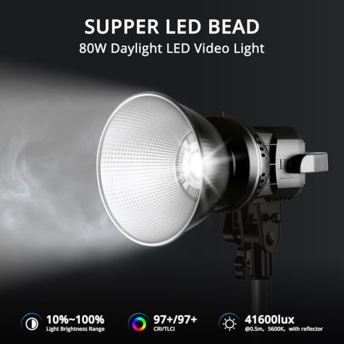 Luces LED de vídeo regulables CRI97+ GVM con salida continua y montura Bowens 2