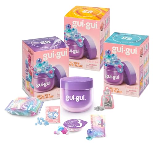 Increditoyz GUI GUI Surprise Slime Kit 3-Pack Bundled Gift Set (Clear, Butter & Cloud Slimes) 5-Step Customizable and Reusable Slime Kit, Collectable Mini Figures, Fun for Kids & Teens Ages 6+