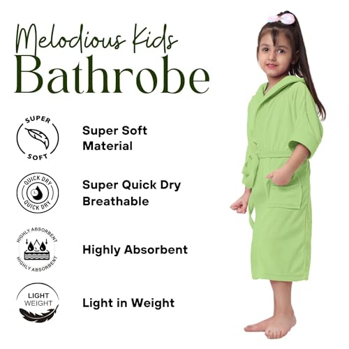 Image of CREEVA Cozy Hooded Bathrobe for Kids - Lightweight, Quick-Dry, and Perfect for Daily Use