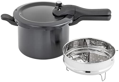 Judge Pressure Cooker, Hard Anodised 5L, (24.5cm) With Steamer Basket, Great Healthier and Quicker Cookware, Suitable for All Hob Types Except Induction - Image 3