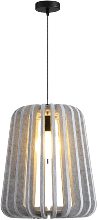 Vintage Retro Pendant Light Nordic Felt Pendant Light Adjustable Cord Hanging Lamp Modern Chandelier Light Fixture for Dining Living Room Bedroom Kitchen Island Aisle Bar Club Light Gray