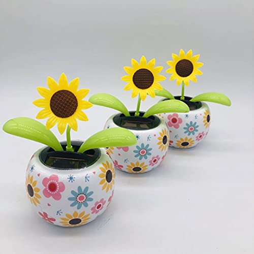Ragyzity Solar Dancing Sunflower Toy, Solar Dancing Flower Bee Toy Swinging Animated Dancer Toy Car Decoration, Car Swinging Dancing Toy, Funny Solar Window Figures (Sunflower) #TOP6