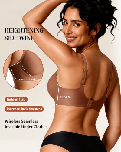 LEVAO Women's Seamless Wireless Jelly Push-Up T-Shirt Bra w/ Adjustable Straps (S-3XL, Various Colors) - image 7