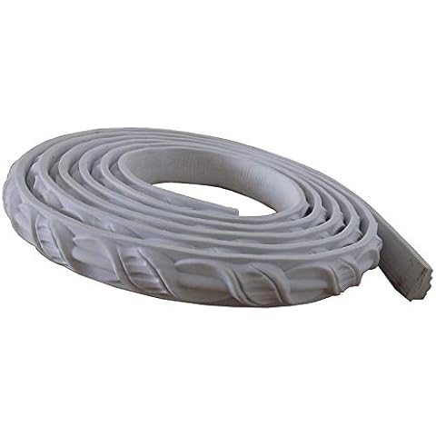 Zhangbl PVC Flexible Moulding Wall Molding Trim Strip Home Decor 7/8 inch (2.2cm) x 115"(293cm) x 1.1cm (Thickness) Furniture Cabinets Windows Wardrobe Wall Cover