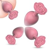 3er Blume Analplug Buttplug Set,Silikon Analstöpsel Klein + Mittel + Groß für Frauen und Männer,Analplugs Fetisch Masturbation Sex Spielzeug Anal Toy Rosa (Rosa S+M+L)