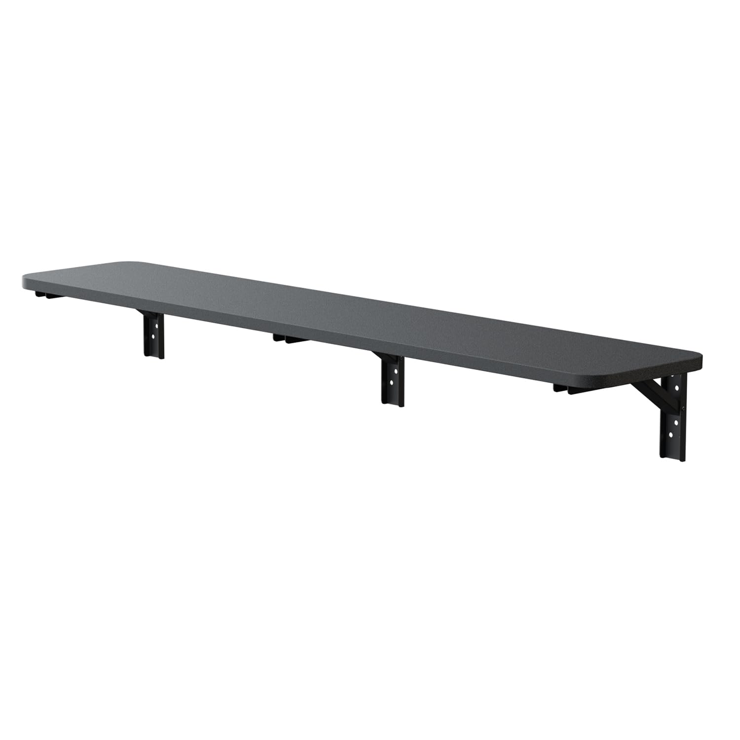 Maclean étagère Murale Pliante capacité de Charge 50 kg Table Pliante avec Serrure de sécurité Bouton de Pliage Inclus Niveau pour Cuisine Salle de Bain (Noir, 100x20 cm)