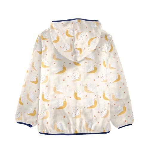 Cute Smiling Snails Girls Fleece Jacket Girls Fall Jacket Girls Zip Up Hoodie Girls Sherpa Jacket 2-10T2