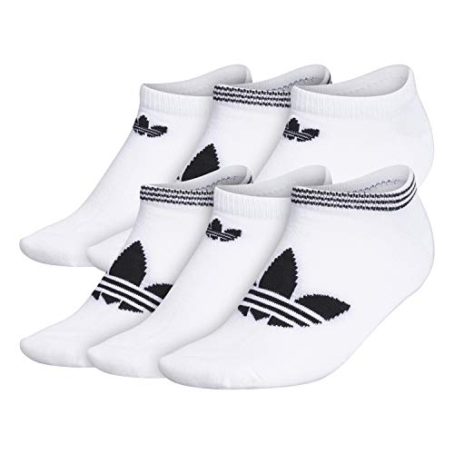 adidas Originals Women's Trefoil Superlite No Show Socks (6-Pair),White/Black,M