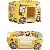 車、バス、犬小屋、折りたたみ犬小屋、キャットハウス、四季通用、猫寝マット、小型犬小屋、取り外し可能、洗える、くっつかない、お風呂、ペットベッドハウス、ドーム型、お風呂型、ハウスベッド、犬小屋、ソファー型、犬猫ペットマット 冬ファッション あったかスクールバス 中型犬 小型犬用 イエロー 犬猫用 (イエロー,L)