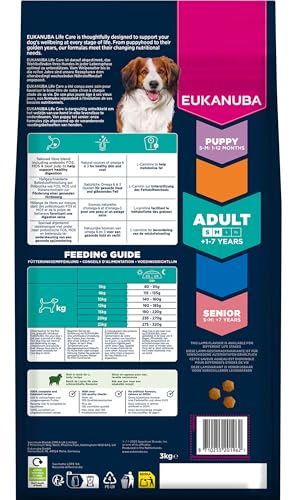 Eukanuba Cibo Secco Per Cani Con Agnello E Riso Per Razze Di Taglia Piccola E Media - Alimento Secco Premium Per Cani Adulti, 3 Kg - 12