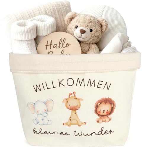 COMOOKA Geschenk zur Geburt Windeltasche Geschenktasche für Junge Mädchen Geschenkbeutel Neutral Zubehör Babygeschenke Neugeborenen Geschenk für Babyparty Taufe