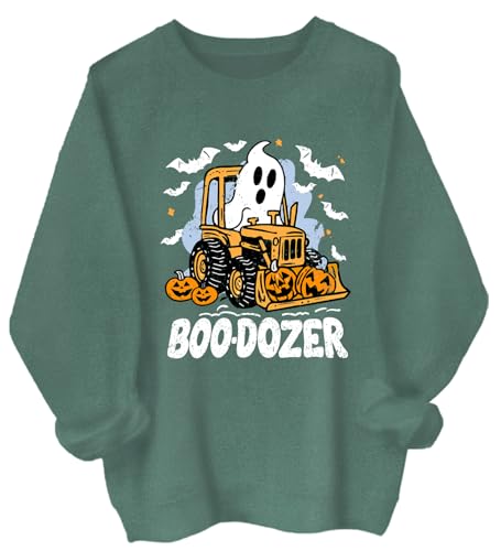 Boo-Dozer Sweatshirt Funny Halloween Construction Shirt