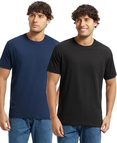 Image of Jockey 2714 Men's Super Combed Cotton Rich Solid Round Neck Half Sleeve T-Shirt (Pack of 2)
