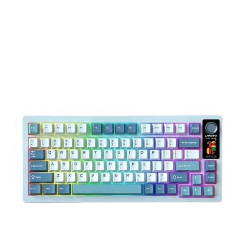 TRyYCB Langtu LT75 Tastiera meccanica wireless Bluetooth 3 Modalità Display multimediale a colori Tastiera da gioco RGB sostituibile a caldo PBT per laptop(LT75 Green)