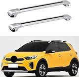 2 Piezas Coche Bacas para Kia Stonic SUV 2017 2018 2019, Techo Baca Barras Transversal Rieles portaequipajes, Exteriores Accesorios