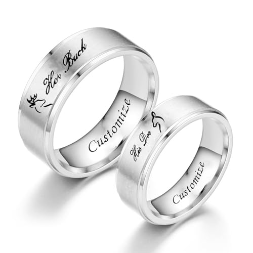 Bague de promesse couronne en acier inoxydable durable pour couple