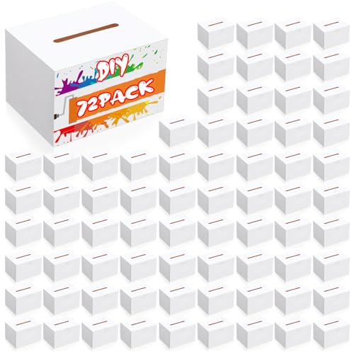 Fullhawl 48 Pack Ballot Raffle Box White Suggestions Donations 6