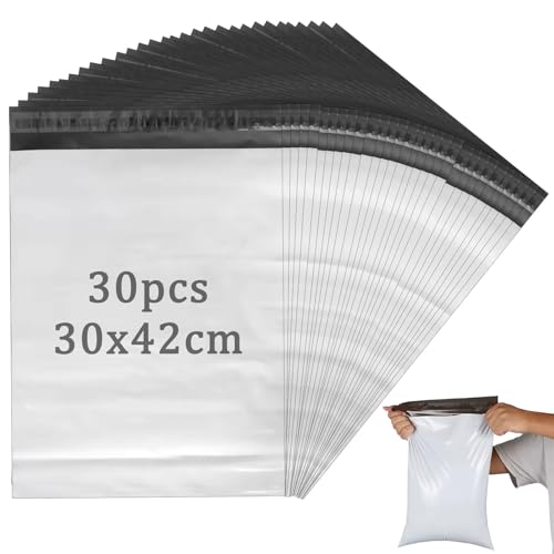 30 Stück Versandtaschen,Versandbeutel,30 x 42cm Verpackungstüten,Versandtüten für Kleidung,Selbstklebend,Geeignet für Express-Verpackung und Logistiktransport