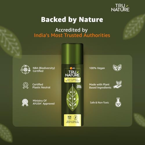 Image of Tru Nature Herbal Multi-Insect Repellent Spray - 200 ML | Works on Bed Bugs, Ants, Termite,Ticks, Spider and Lizards | 100% Plant Based, Chemical Free | For Home, Office & Garden | No Kill, Only repel